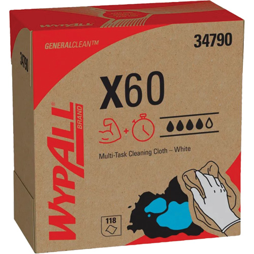 WypAll&reg; X60 Wipers, All-Purpose, 16-3/4" L x 8-3/8" W Solutions industrielles ALPHA