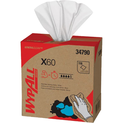 WypAll&reg; X60 Wipers, All-Purpose, 16-3/4" L x 8-3/8" W Solutions industrielles ALPHA
