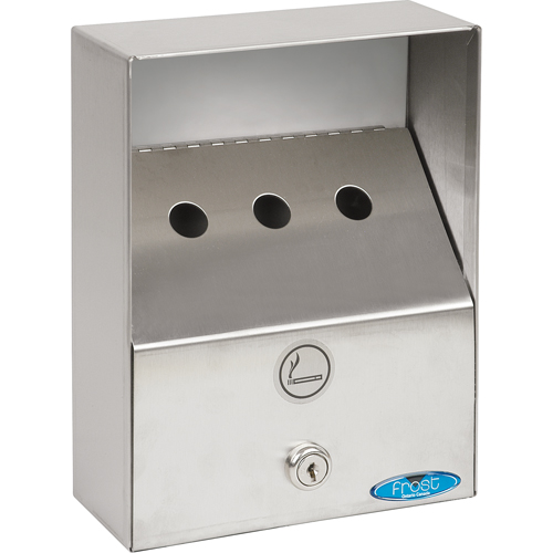 Cendriers, Montage mural, Acier inoxydable, Capacit&eacute; 1 litre, Hauteur 9" Solutions industrielles ALPHA