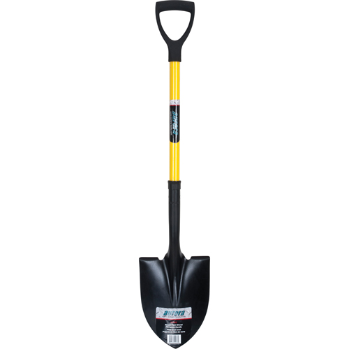 Round Point Shovels, Tempered Steel Blade, Fibreglass, D-Grip Handle Solutions industrielles ALPHA
