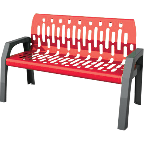 Stream Benches, Steel, 48" L x 25" W x 34" H, Red Solutions industrielles ALPHA