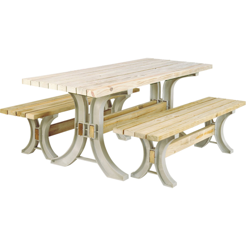 2x4 Basics&reg; Picnic Table & Benches Kit, 8' L x 30" W, Sand Solutions industrielles ALPHA