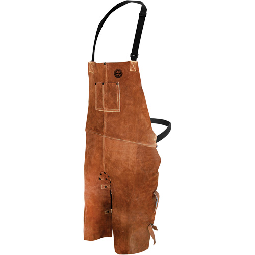 Leather Welding Apron, Split-Leg Bib, 36" L, Brown Solutions industrielles ALPHA
