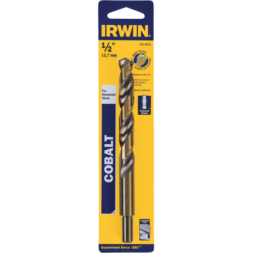 Heavy-Duty Jobber Drill Bit, High Speed Cobalt, 1/2", 6" L, 1-1/2" Flute, 135° Point Angle Solutions industrielles ALPHA