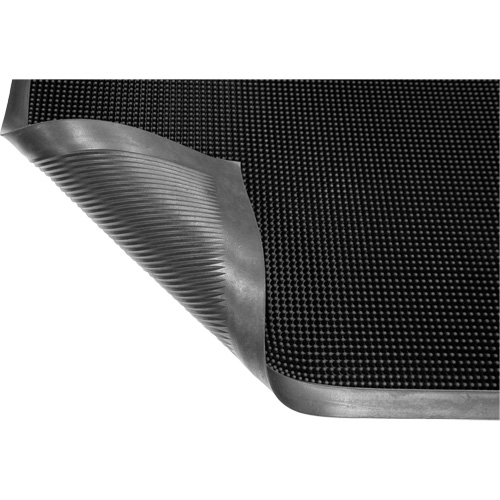 Tapis Gritstop Fingermat, Caoutchouc, Grattoir Type, Motif Textur&eacute;, 2-2/3" x 3-3/4", Noir Solutions industrielles ALPHA