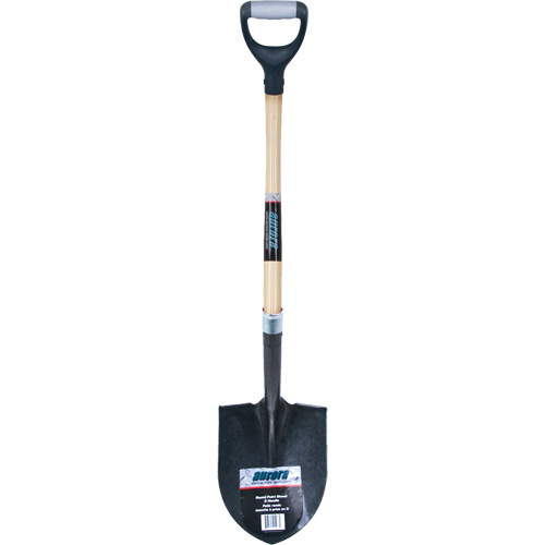 Heavy-Duty Round Point Shovel, Carbon Steel Blade, Hardwood, D-Grip Handle Solutions industrielles ALPHA