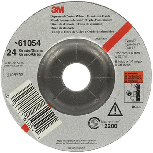 Depressed Centre Grinding Wheel, 5" x 27, Aluminum Oxide Solutions industrielles ALPHA