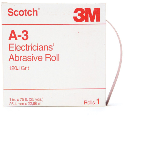 Scotch&reg; A-3 Electrician's Abrasive Roll, Aluminum Oxide, 1" W x 75' L, 120 Grit Solutions industrielles ALPHA