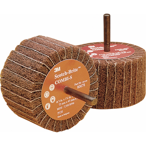 Combi Wheels, 3" Dia. x 1-3/4" W, 1/4" Arbor, Aluminum Oxide Solutions industrielles ALPHA