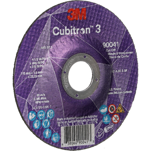 Cubitron 3 Cut-Off Wheel, 4-1/2" x 0.045", 7/8" Arbor, Type T27, Ceramic, 13300 RPM Solutions industrielles ALPHA
