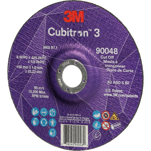 Cubitron 3 Cut-Off Wheel, 6" x 0.045", 7/8" Arbor, Type T27, Ceramic, 10200 RPM Solutions industrielles ALPHA