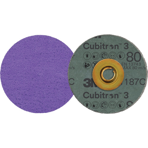 Cubitron 3 Roloc Fibre Disc, 3" Dia., 80+ Grit, Ceramic Solutions industrielles ALPHA