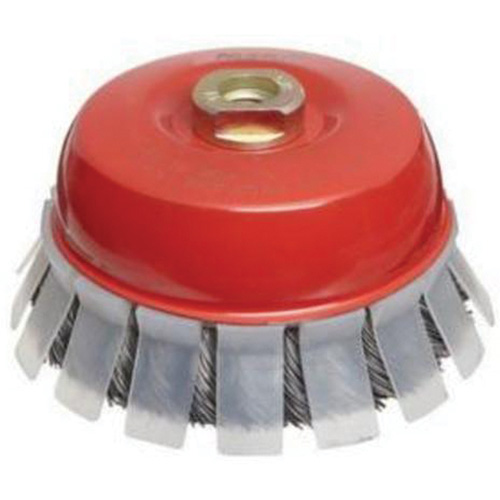 Brosse-boisseau &agrave; fils nou&eacute;s avec protecteur, 2-3/4" dia. x 5/8"-11 arbre Solutions industrielles ALPHA
