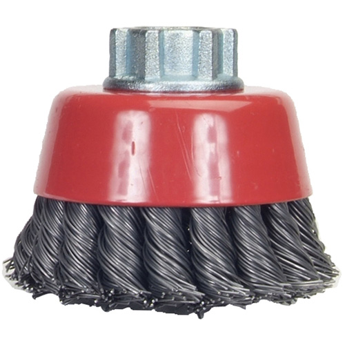 Brosse-boisseau &agrave; fils nou&eacute;s, 6" dia. x 5/8"-11 arbre Solutions industrielles ALPHA