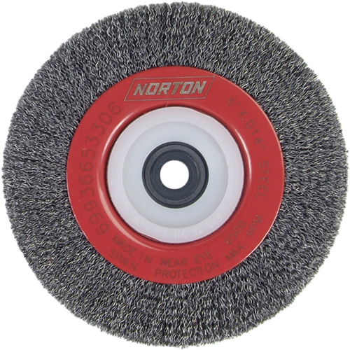 Crimped Bench Wheel, 6" Dia., 0.014" Fill, 1/2"-2 Arbor Solutions industrielles ALPHA