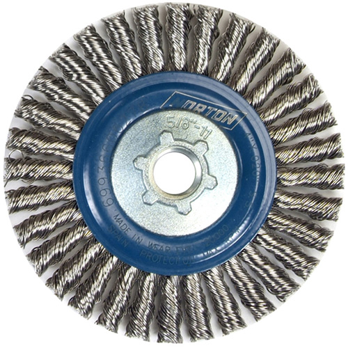 Stringer Bead Knot Wire Brush For Angle Grinders, 4" Dia., 0.02" Fill, 5/8"-11 Arbor, Stainless Steel Solutions industrielles ALPHA