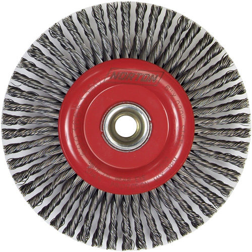 Stringer Bead Knot Wire Brush For Angle Grinders, 6" Dia., 0.02" Fill, 5/8"-11 Arbor, Steel Solutions industrielles ALPHA