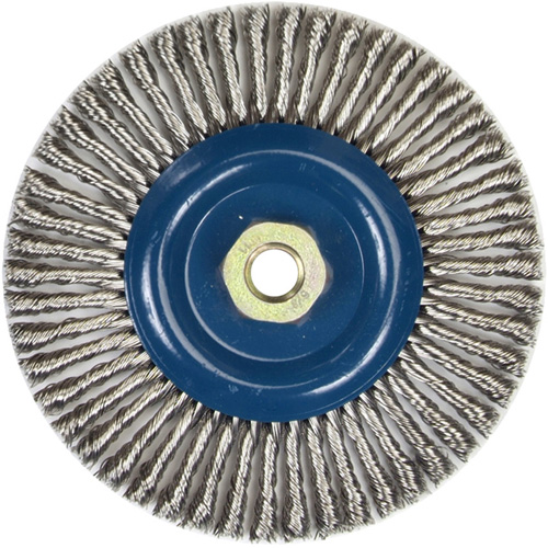 Stringer Bead Knot Wire Brush For Angle Grinders, 6" Dia., 0.02" Fill, 5/8"-11 Arbor, Stainless Steel Solutions industrielles ALPHA