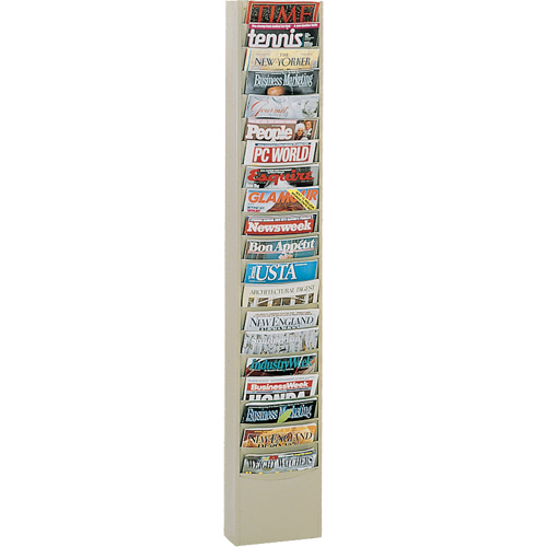 Literature Rack, Wall Mount, 20 Slots, Steel, 9-3/4" W x 4-1/8" D x 58" H Solutions industrielles ALPHA