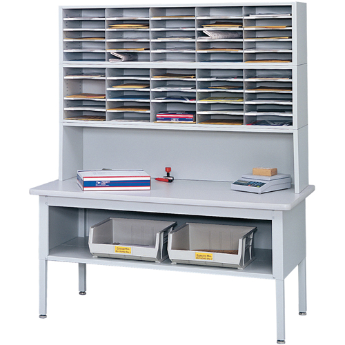 E-z Sort&reg; Mailroom Furniture-sorting Tables With Shelf-base Table With Shelf, 60" W x 28" D x 36" H, Laminate Solutions industrielles ALPHA