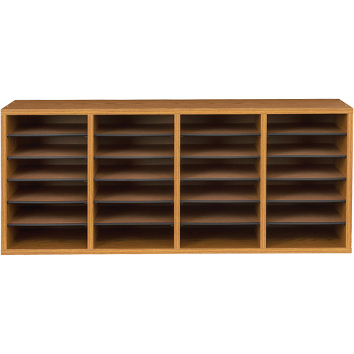 Casier &agrave; compartiments r&eacute;glable pour documentation, Stationnaire, 24 fentes, Bois, 39-1/4" la x 11-3/4" p x 16-1/4" h Solutions industrielles ALPHA