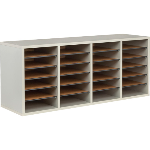 Casier &agrave; compartiments r&eacute;glable pour documentation, Stationnaire, 24 fentes, Bois, 39-1/4" la x 11-3/4" p x 16-1/4" h Solutions industrielles ALPHA