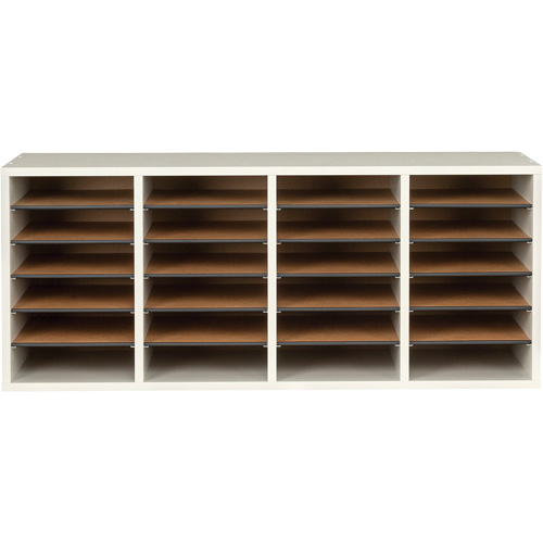 Casier &agrave; compartiments r&eacute;glable pour documentation, Stationnaire, 24 fentes, Bois, 39-1/4" la x 11-3/4" p x 16-1/4" h Solutions industrielles ALPHA