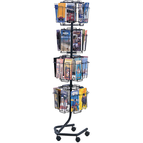 Pr&eacute;sentoirs pivotants pour documentation, Rotatif, 32 fentes, Fil m&eacute;tallique, 15" la x 15" p x 60" h Solutions industrielles ALPHA