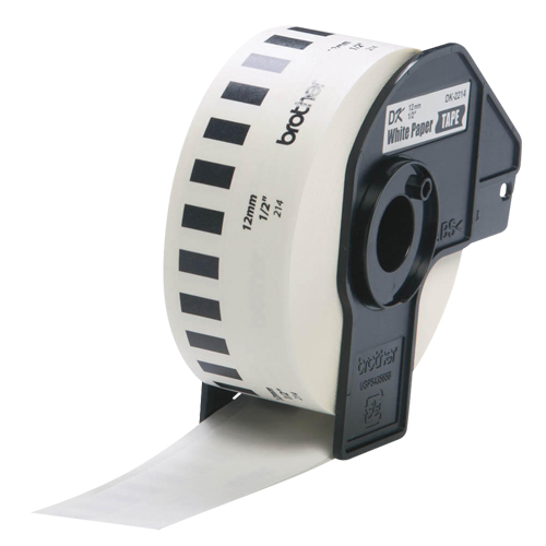 Tape Cartridge for P-touch&reg; Labeling System, 12 mm x 100', Black on White Solutions industrielles ALPHA