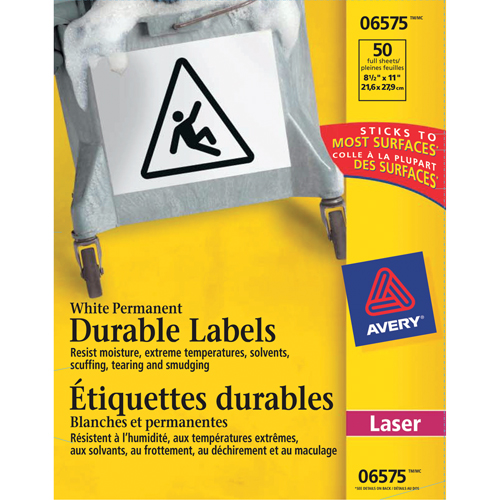 &eacute;tiquettes TrueBlock, Polyester, 11" lo x 8,5" h, Blanc Solutions industrielles ALPHA