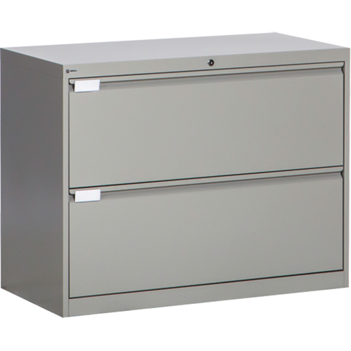 Classeur lat&eacute;ral, Acier, 2 tiroirs, 36" la x 18" p x 27-7/8" h, Gris Solutions industrielles ALPHA