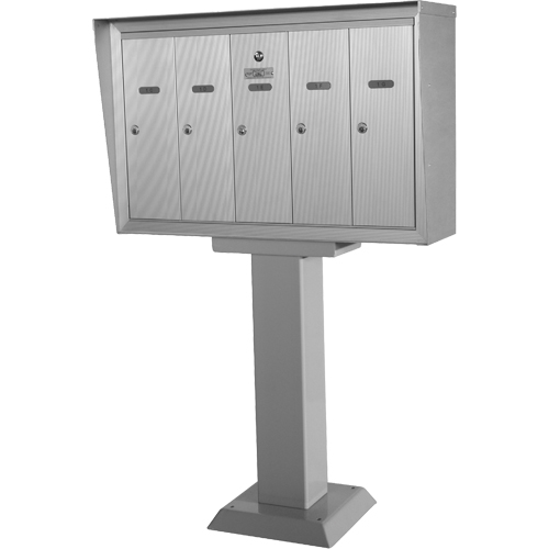 Single Deck Mailboxes, Pedestal -Mounted, 16" x 5-1/2", 8 Doors, Aluminum Solutions industrielles ALPHA
