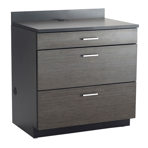 Armoire modulaire de base, 3 tiroirs, 36" la x 25" p x 39" h, Nuit d'Asie/noir Solutions industrielles ALPHA