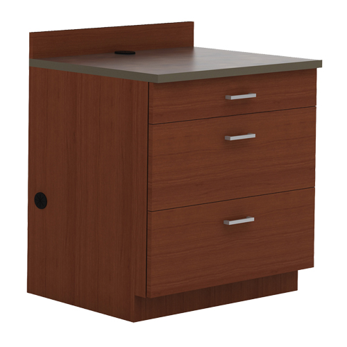 Armoire modulaire de base, 3 tiroirs, 36" la x 25" p x 39" h, Acajou Solutions industrielles ALPHA