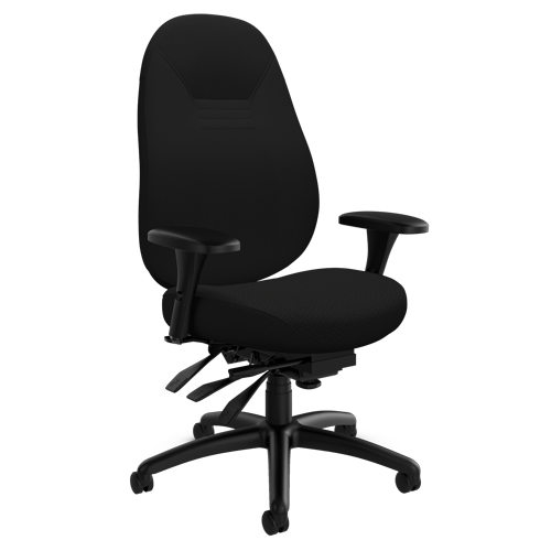 Chaise confortable &agrave; dos moyen, Polyester, Noir, Capacit&eacute; 300 lb Solutions industrielles ALPHA