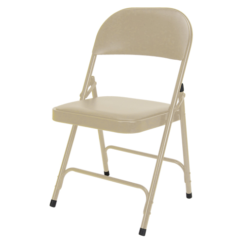 Vinyl Padded Folding Chair, Steel, Beige, 300 lbs. Weight Capacity Solutions industrielles ALPHA