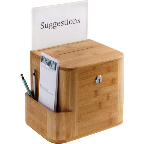 Boîte &agrave; suggestions en bambou Solutions industrielles ALPHA