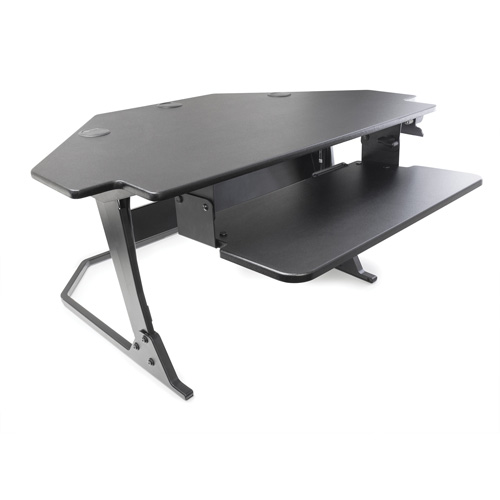 Goya Sit-Stand Corner Work Station, Desktop Unit, 20" H x 42" W x 37-4/5" D, Black Solutions industrielles ALPHA