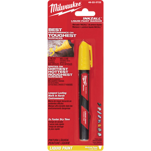 Marqueur &agrave; peinture Inkzall, Liquide, Jaune Solutions industrielles ALPHA