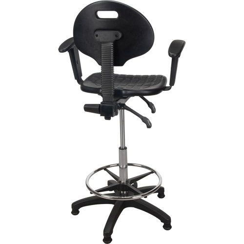 Tabouret ergonomique robuste avec accoudoirs r&eacute;glables, Stationnaire, Ajustable Hauteur, Capacit&eacute; 250 lb Solutions industrielles ALPHA