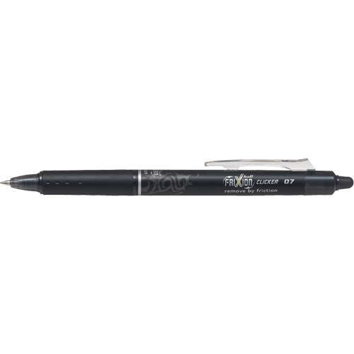 Stylo &agrave; cliquet Frixion Point, Noir, 0,7 mm, R&eacute;tractable Solutions industrielles ALPHA