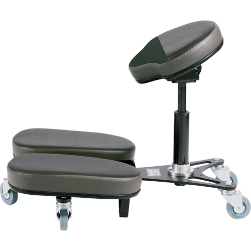 STAG4 Adjustable Kneeling Chair, Vinyl, Black/Grey Solutions industrielles ALPHA