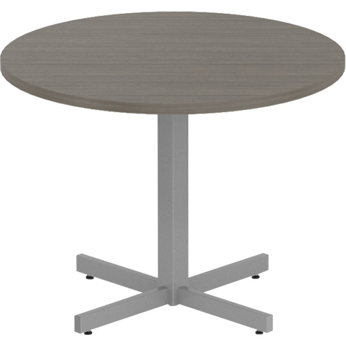 Table ronde &agrave; hauteur r&eacute;glable Newland, 36" lo x 36" la x 29" h, Dessus de 1", Stratifi&eacute;, Brun Solutions industrielles ALPHA