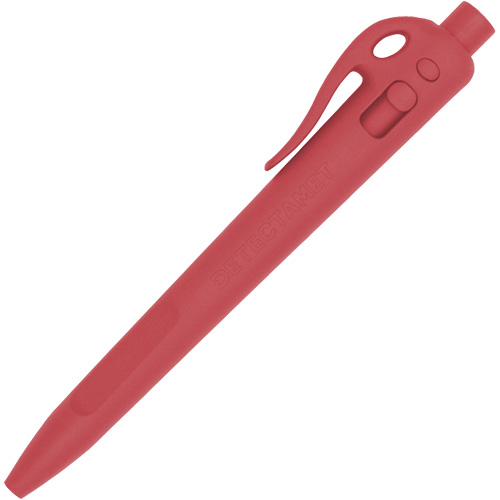 Stylo &agrave; bille d&eacute;tectable avec agrafe, Rouge, 1 mm, R&eacute;tractable Solutions industrielles ALPHA