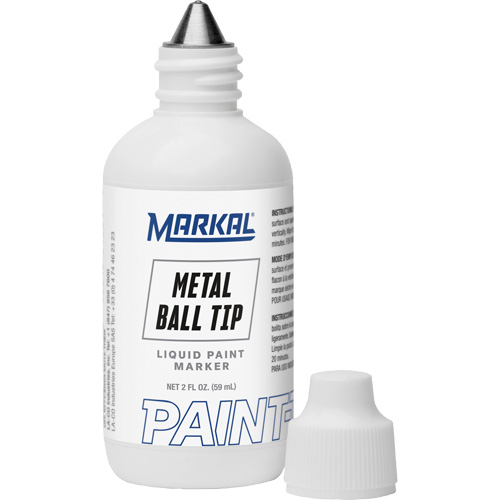 Marqueur Paint-Riter avec pointe en bille m&eacute;tallique, Liquide, Blanc Solutions industrielles ALPHA