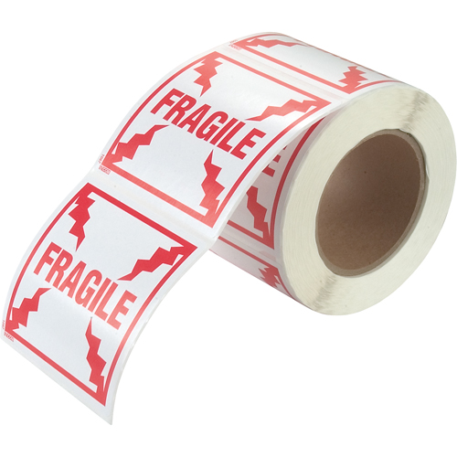 "Fragile" Special Handling Labels, 4" L x 4" W, Red on White Solutions industrielles ALPHA