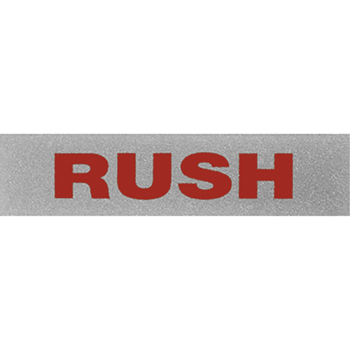 &eacute;tiquettes pour traitement sp&eacute;cial Rush, 5" lo x 2" la, Noir/rouge Solutions industrielles ALPHA