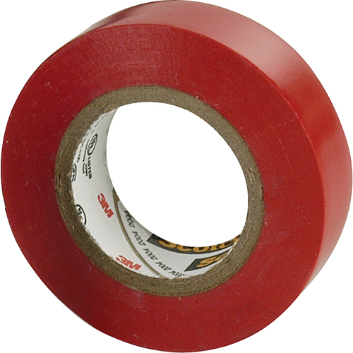 Rubans en vinyle pour codage en couleurs 35 Scotch, 12,7 mm (1/2") x 6,1 m (20'), Rouge, 7 mils Solutions industrielles ALPHA