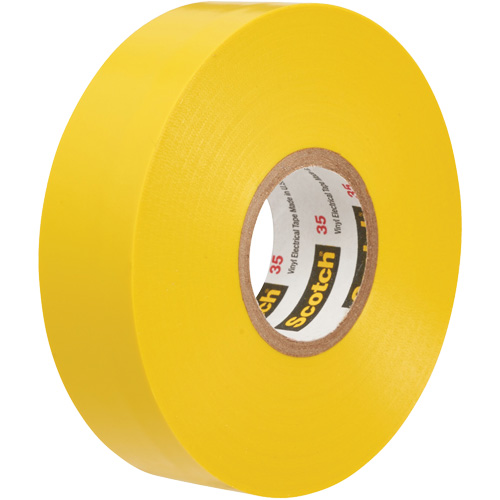 Rubans en vinyle pour codage en couleurs 35 Scotch, 12,7 mm (1/2") x 6,1 m (20'), Jaune, 7 mils Solutions industrielles ALPHA