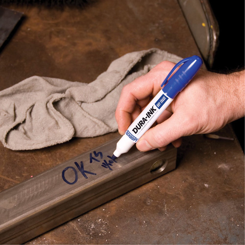 Marqueurs &agrave; essuyage &agrave; sec Dura-Ink, Bleu, Pointe Ronde Solutions industrielles ALPHA